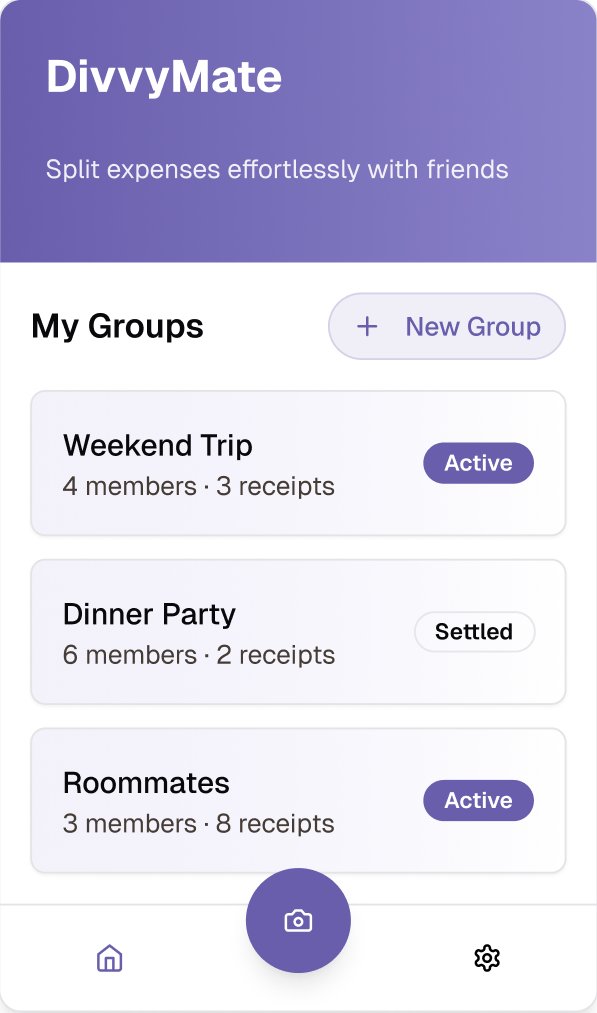 Divvymate App Screenshot